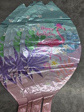 Happy Birthday Flamingo Foil Balloon - Pink & Teal (6 Count)